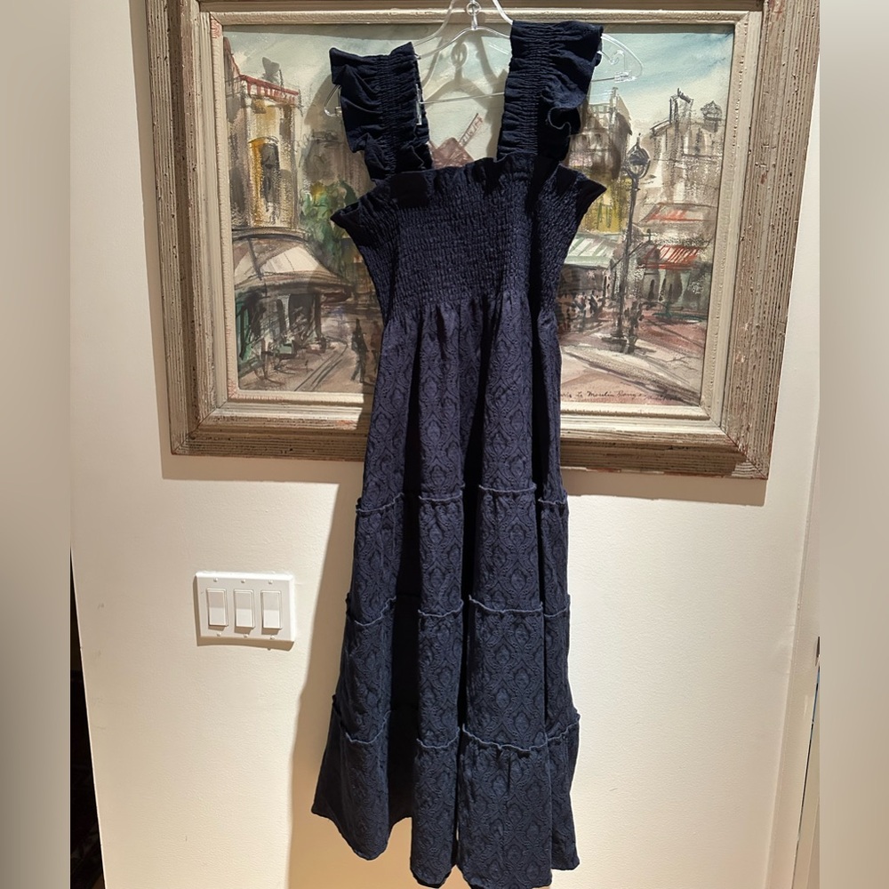 Hill House Home Navy Jacquard Ellie Nap Dress Size L